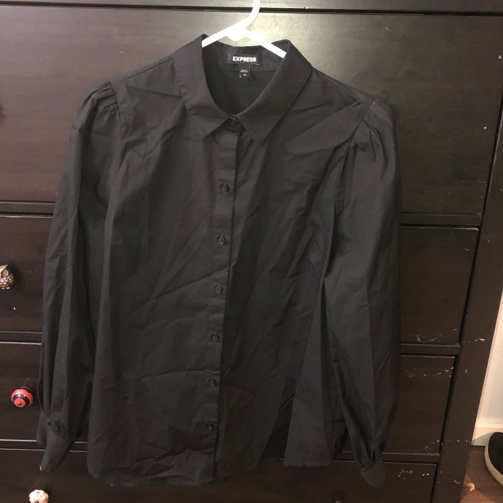 Express Women's Black Button Down Shirt